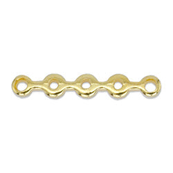 Spacer Waves, 5 Hole, Gold Color, 144 pc