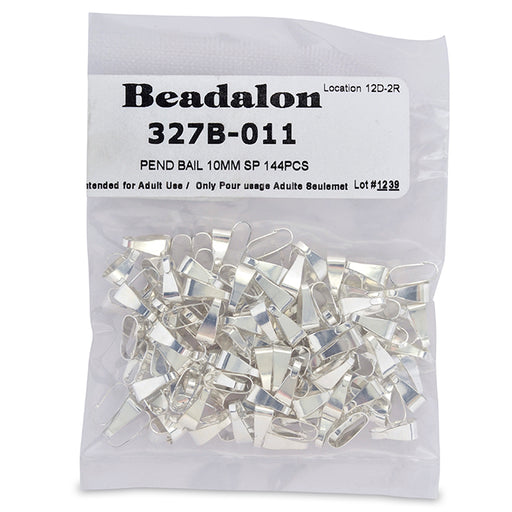 Pendant Bail, 10 mm (.4 in), Silver Plated, 144 pc