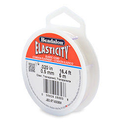 Elasticity Stretch Cord, 0.5 mm (.020 in), Clear, 5 m (16.4 ft)