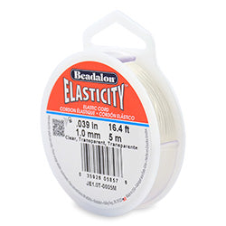 Elasticity Stretch Cord, 1.0 mm (.039 in), Clear, 5 m (16.4 ft)
