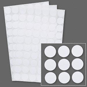 Adhesive label, paper, white, 1/2 inch round